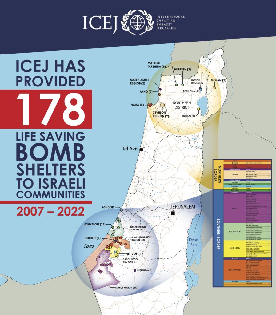 ICEJ Bomb shelters aid Israel 2023