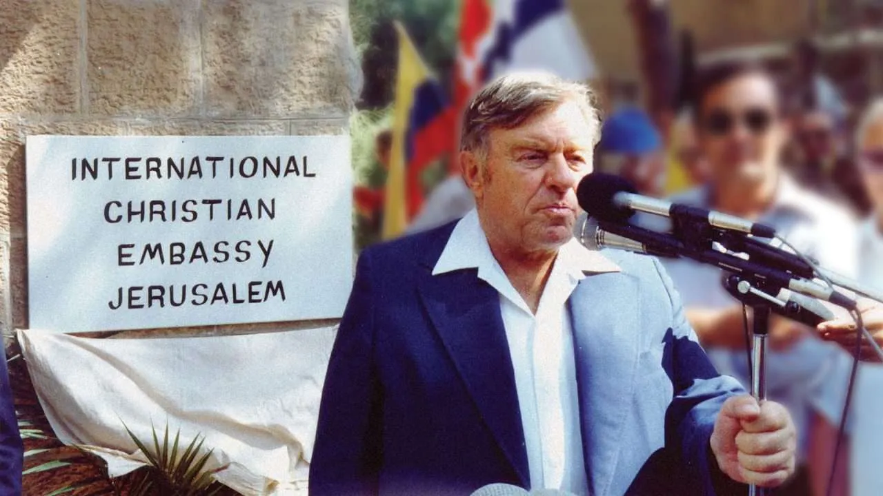 Former Mayor Jerusalem Teddy Kollek opening ICEJ History