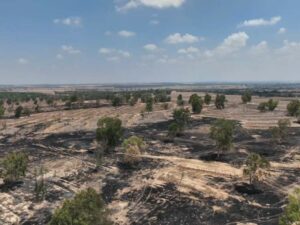 ICEJ Christian Embassy Nature Park Be'eri forest Fire bomb damage