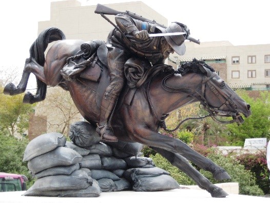 Shilo Equine Therapy Center ICEJ Aid News and Reports 2023 Statue of Beersheva light horse