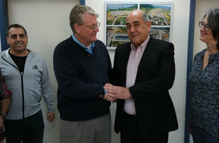 David Parsons with Shlomi Mayor renovating bomb sheltering in Northern Israel