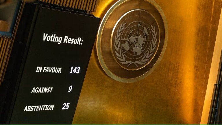 UN general assembly's recent vote on the palestinian statehood