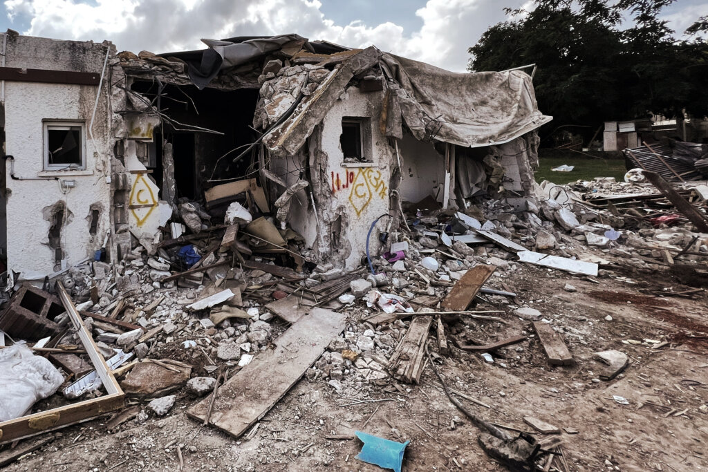 House in Kibbutz Be'eri after the October 7th Attacks in Southern Israel