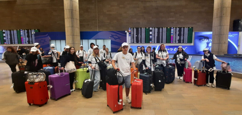 Ukrainian teens arrive at Ben Gurion Airport in Tel Aviv.