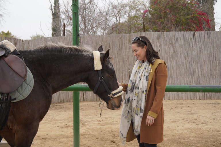 Sarah Way ICEJ Austrailian National Director and Marty The Australian Horse