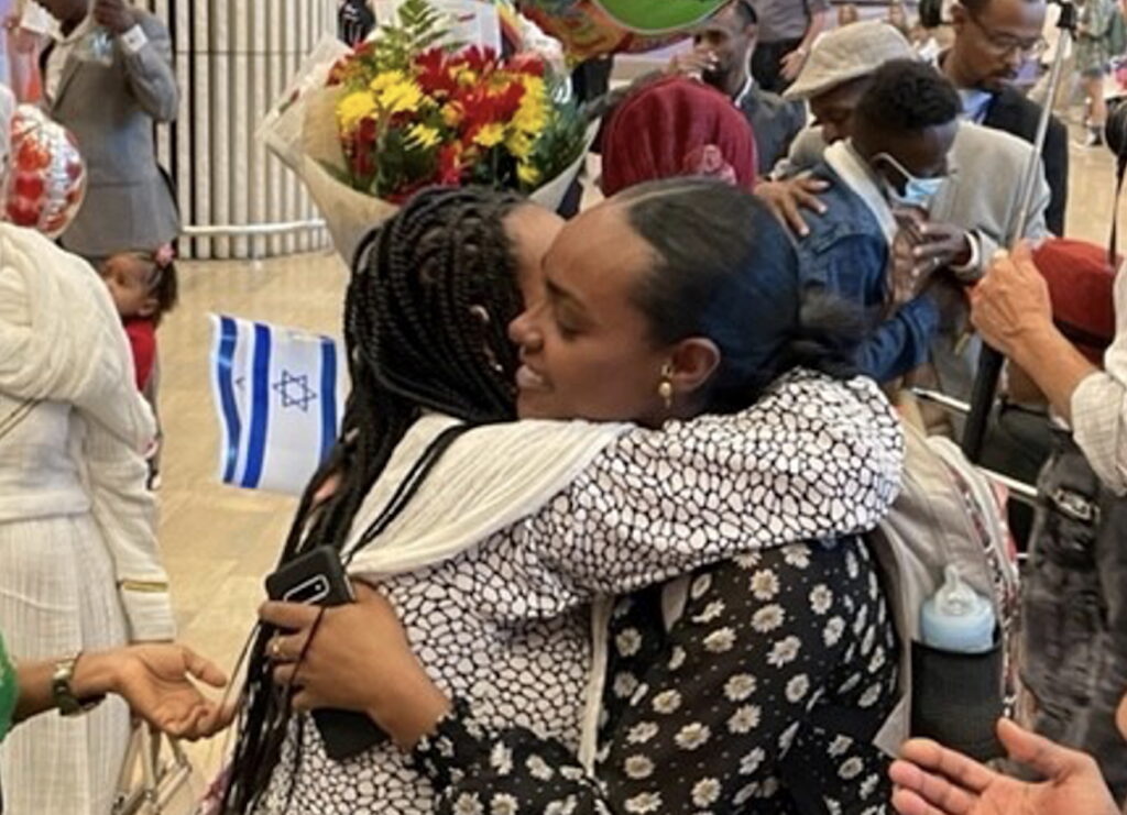 People embracing
