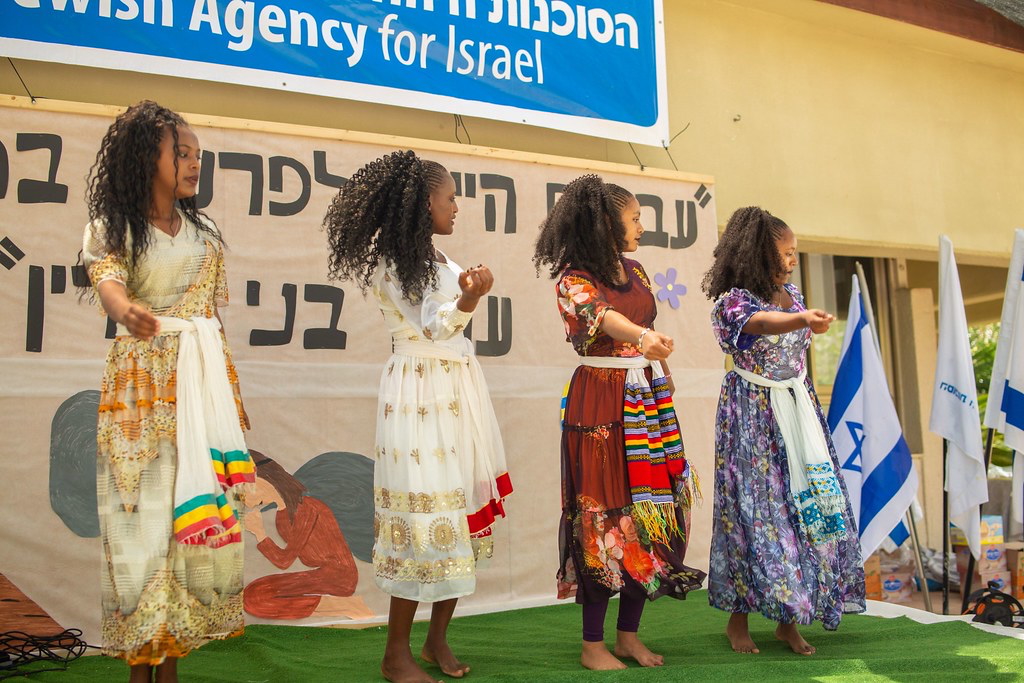Ethiopian women dancing traditionally on stage