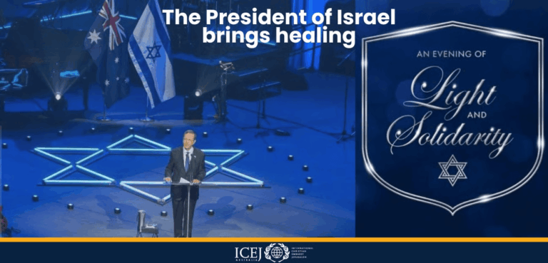The President of Israel on stage