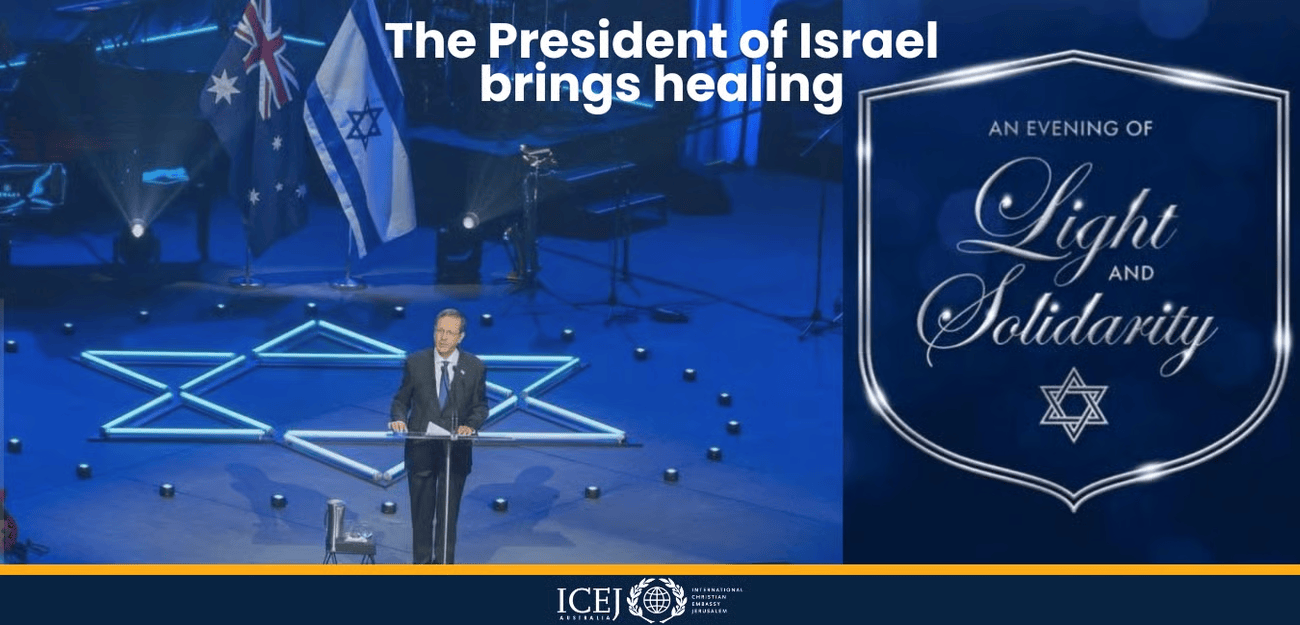 The President of Israel on stage
