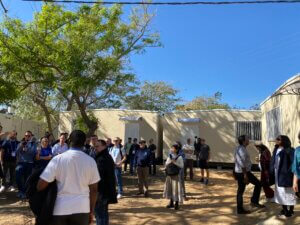 Envision delegates view the ICEJ-donated classrooms
