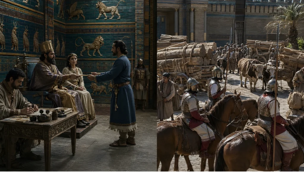 Foreigners Will Rebuild Your Walls - King Seated Receiving Message